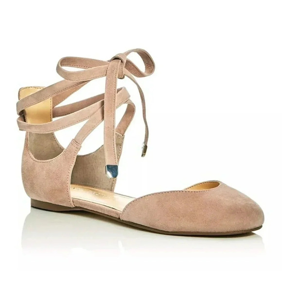 Ivanka Trump Women's Elise Suede Ankle Tie Ballet Flats Size 8 M (MSRP $120) - Picture 1 of 10